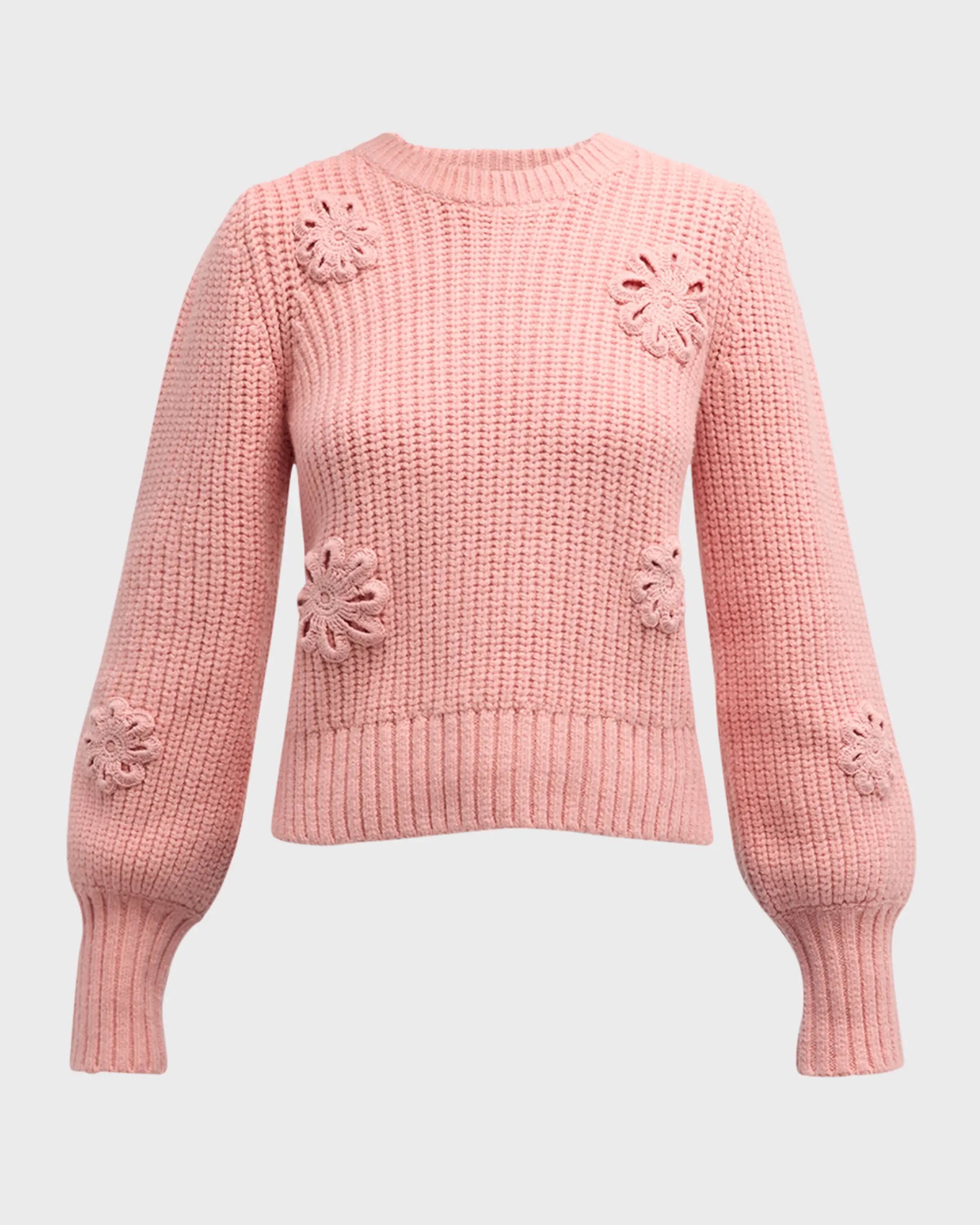 

Свитер Romy с круглым вырезом и цветочным принтом Rails, цвет Pink Crochet Daisies