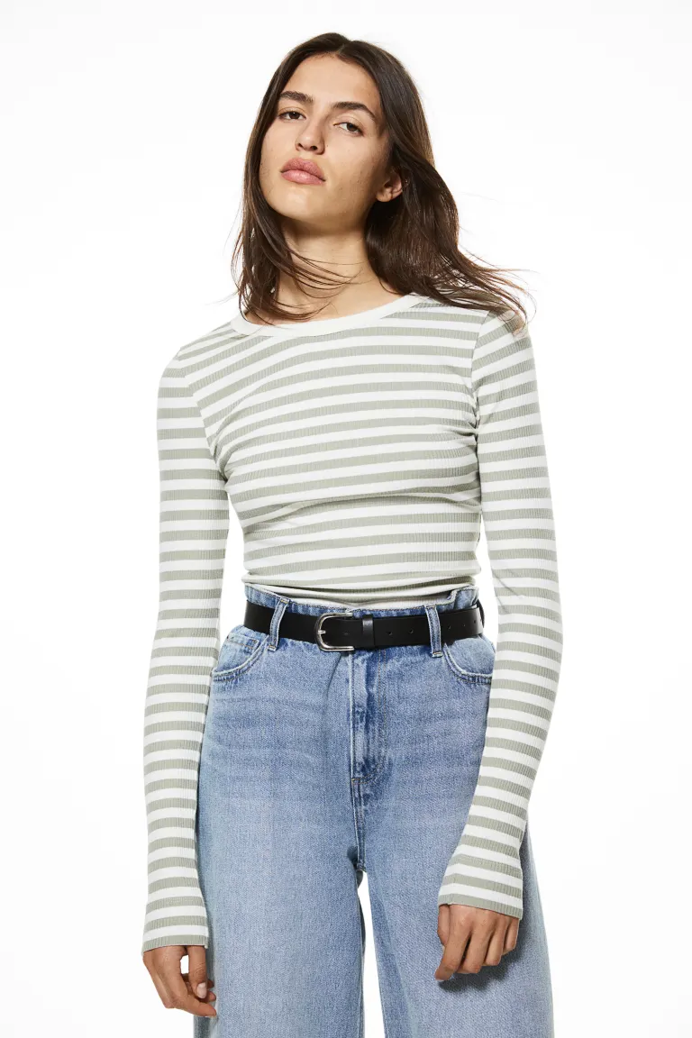 

Блузка в рубчик H&M, зеленый