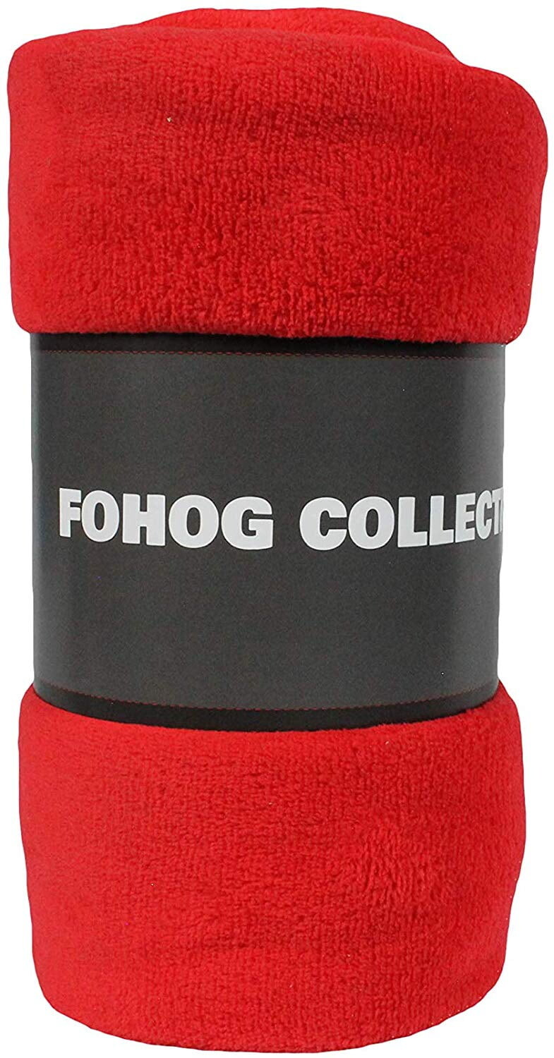 

Одеяло FOHOG Teen с однотонным принтом 50 x 60 дюймов, красный