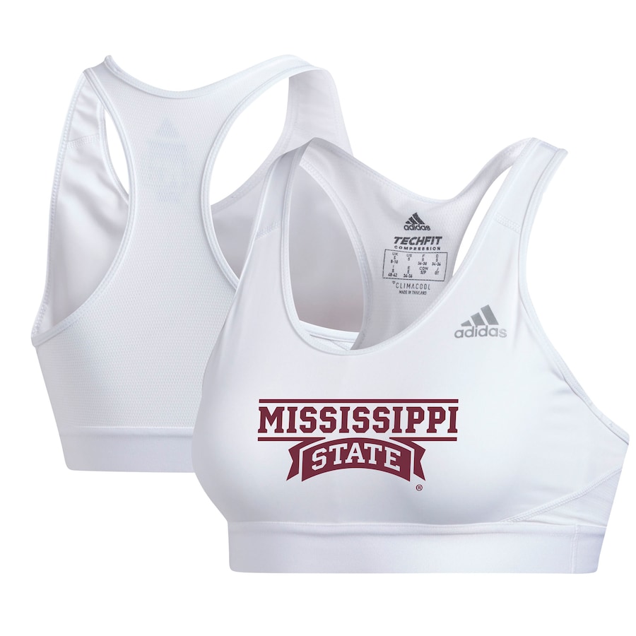 

Спортивный бюстгальтер adidas Mississippi State Bulldogs, белый