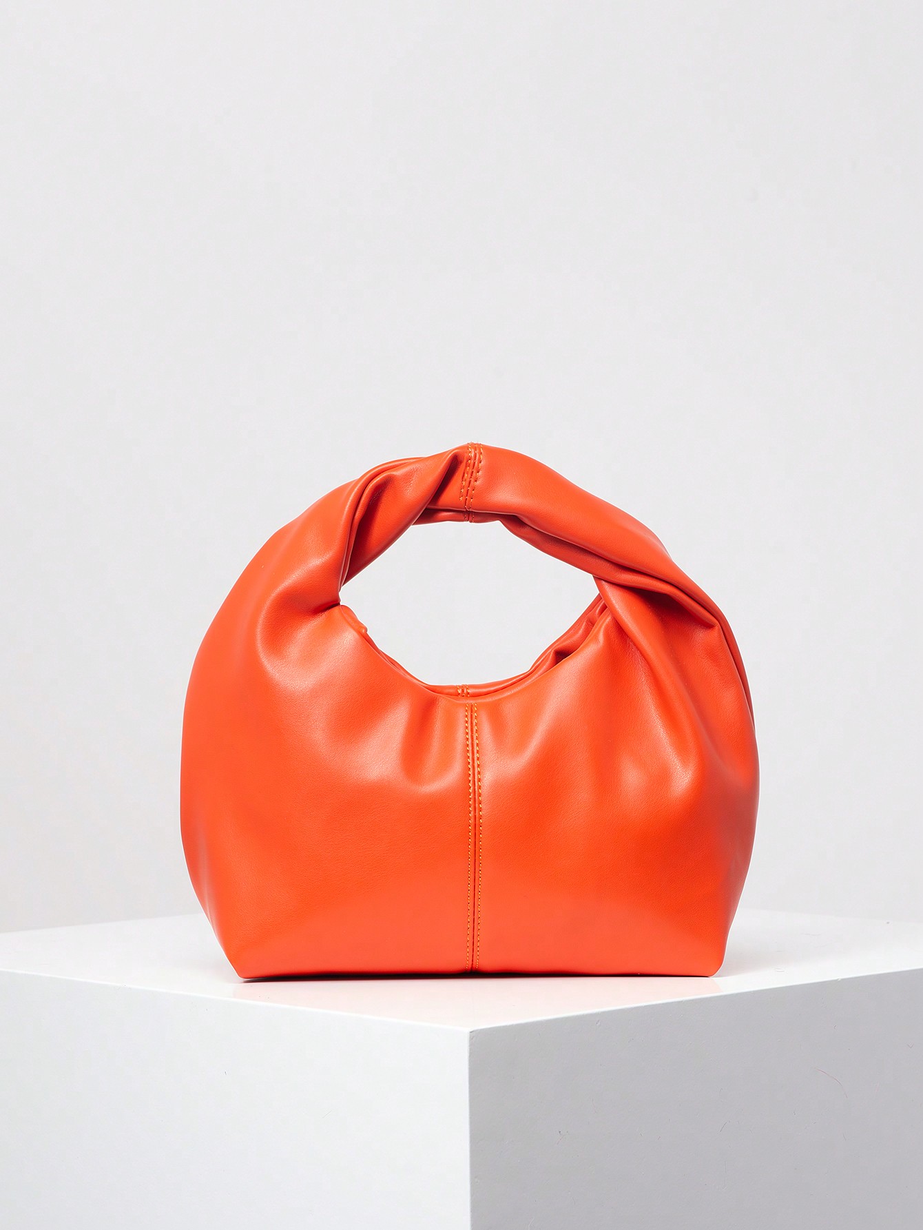 Минималистская сумка-хобо с ручкой сверху, апельсин