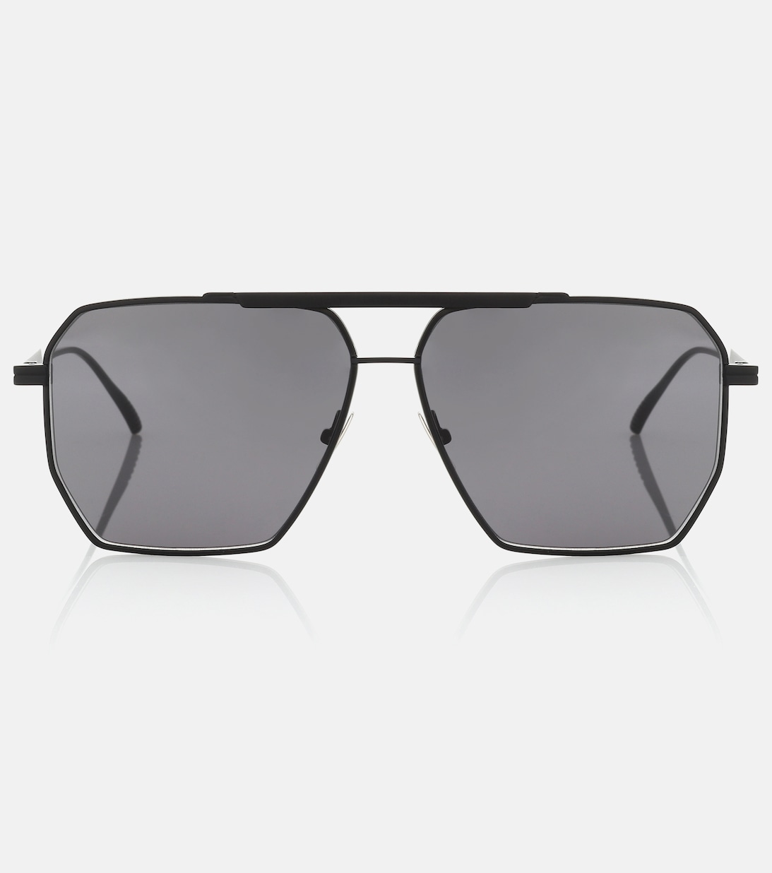 цена Солнцезащитные очки-авиаторы квадратной формы Bottega Veneta, черный