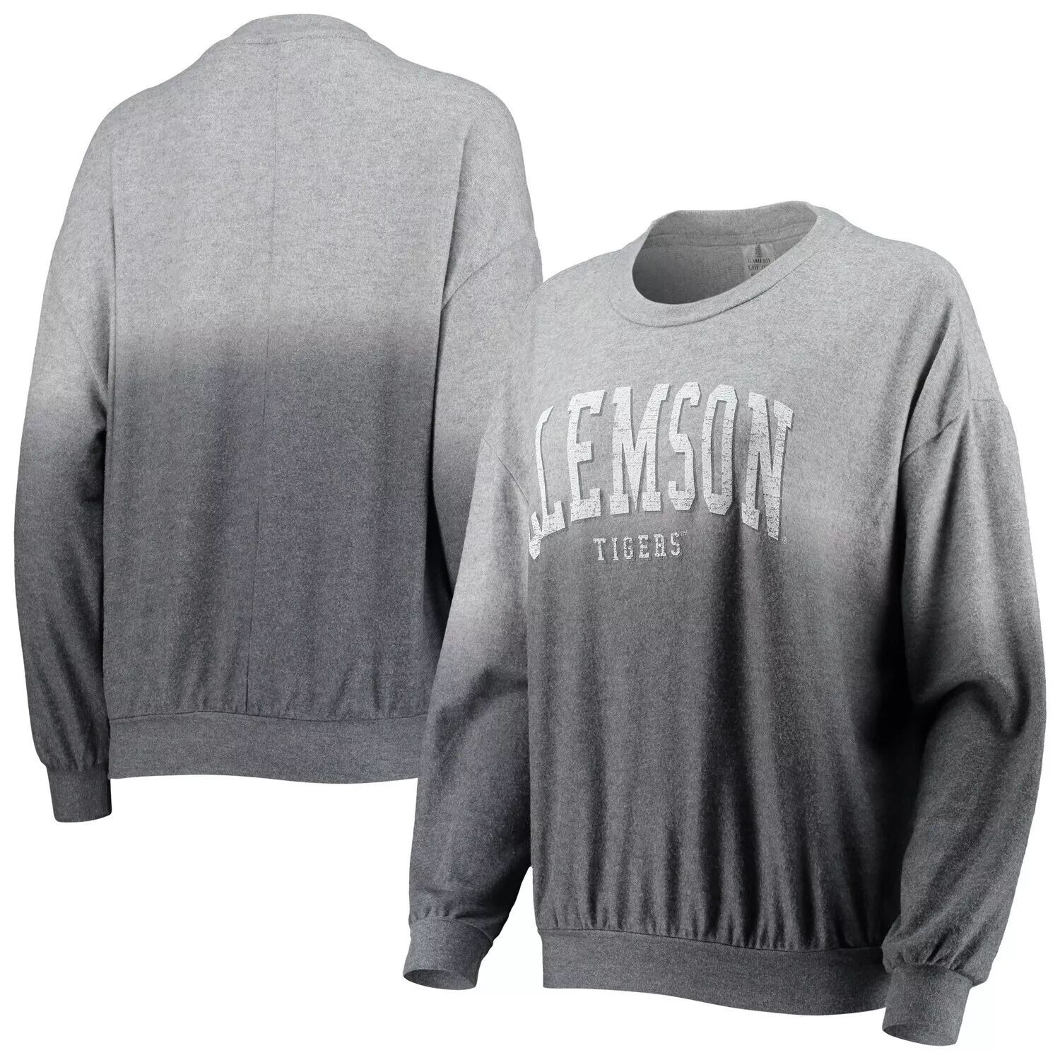 

Женский пуловер Gameday Couture темно-серого цвета Clemson Tigers Slow Fade Hacci с эффектом омбре