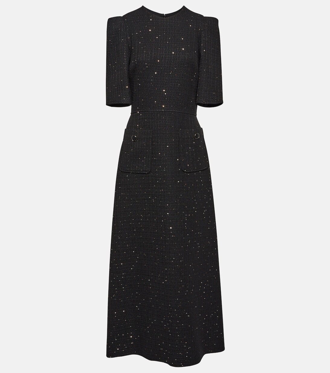

Украшенное платье макси из смесового шелка ELIE SAAB, черный