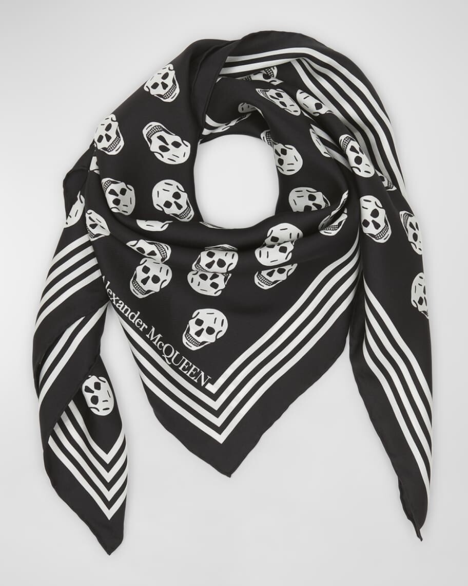 

Шелковый шарф Skull FO Biker Square Alexander McQueen