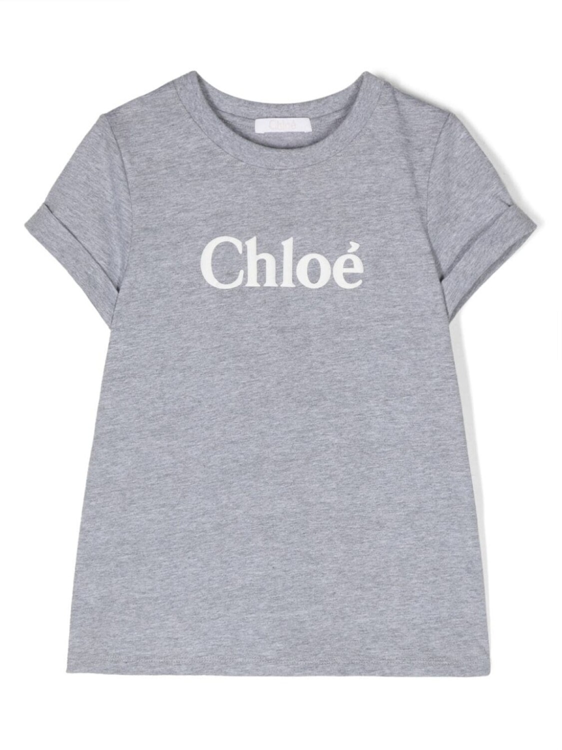 

Chloé Kids футболка из органического хлопка с логотипом, серый