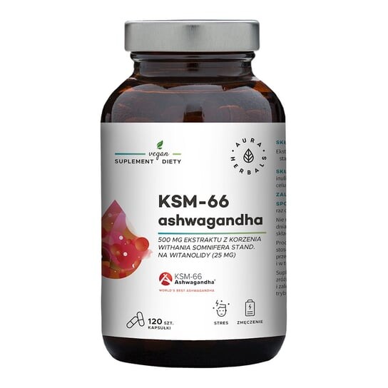 

Aura Herbals, Ашваганда КСМ-66, 500 мг, 120 капсул