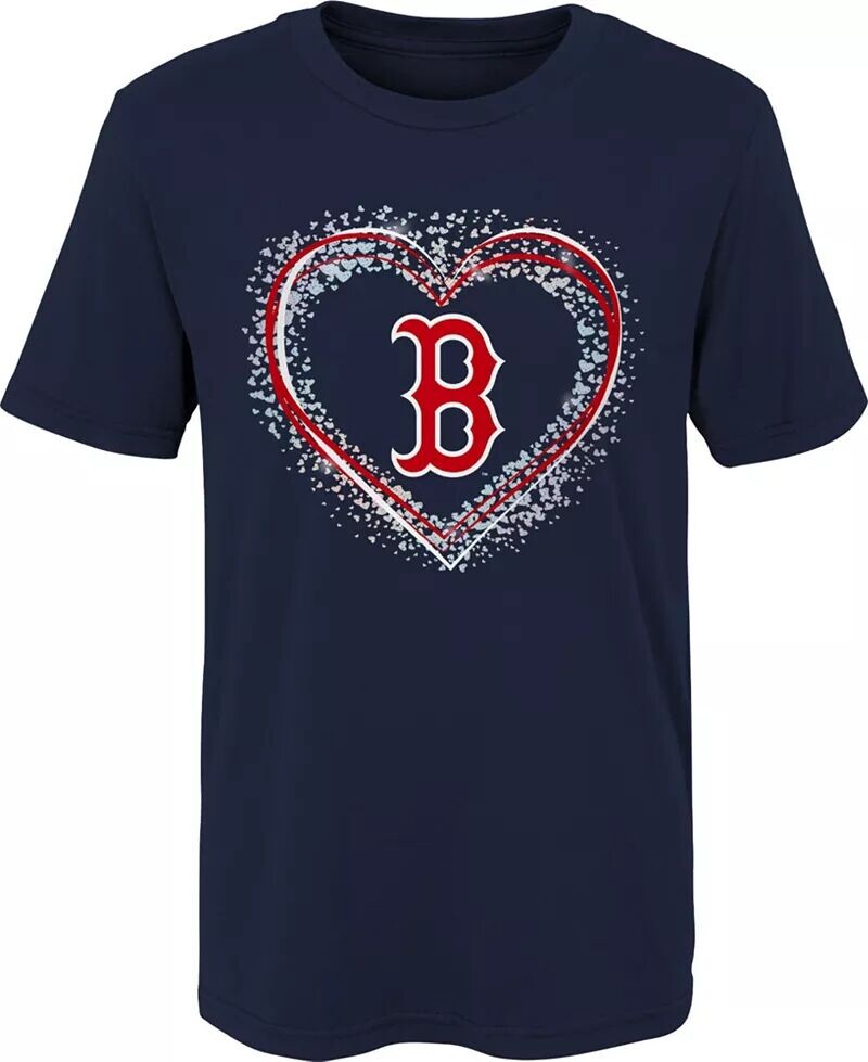 

Outerstuff Одежда команды MLB 4-7 Boston Red Sox Темно-синяя футболка Heart Shot