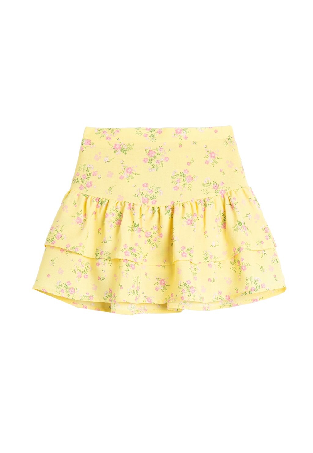 Юбка А-силуэта RUFFLE FLOWER PRINTED ELASTIC WAISTBAND Koton, цвет yellow