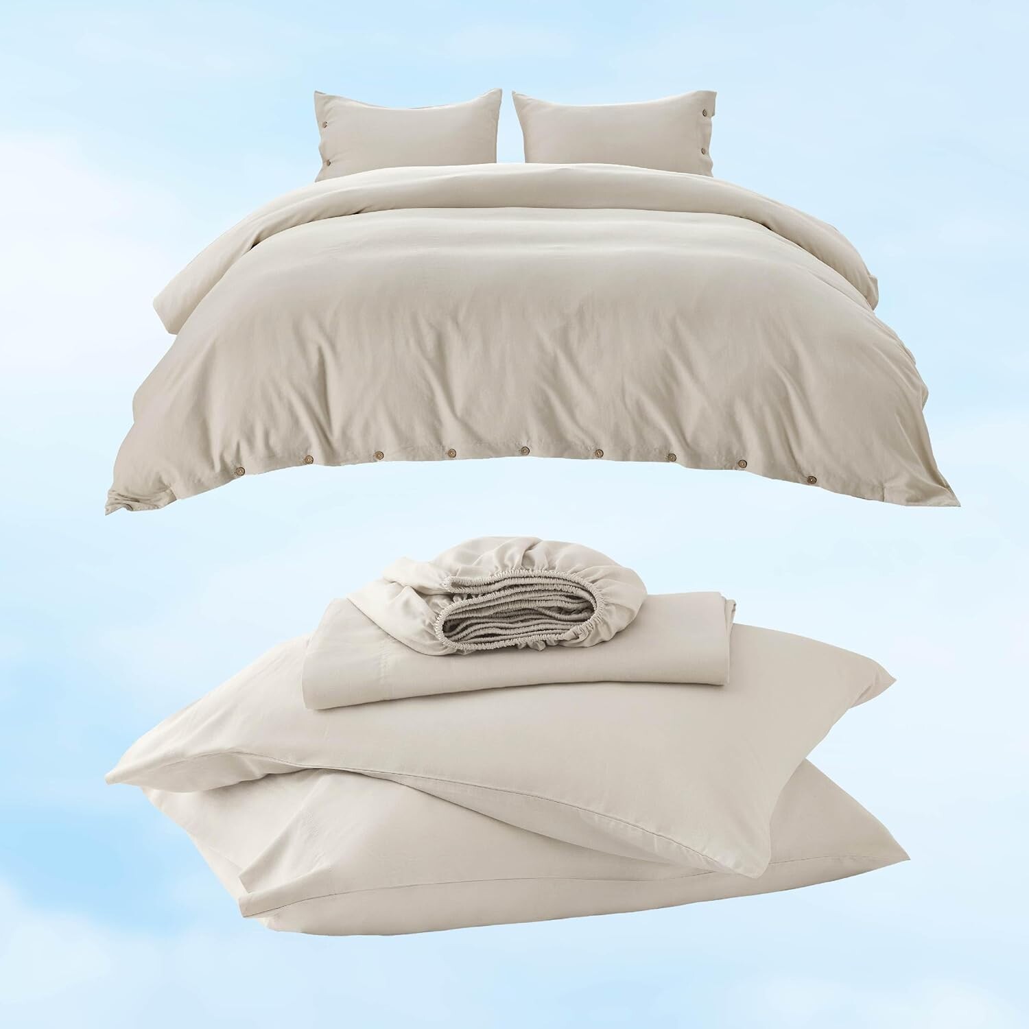 

Комплект льняных пододеяльников и простыней Bedsure