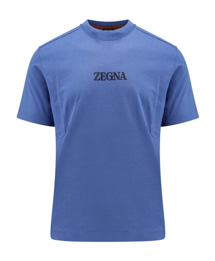 

Хлопковая футболка с круглым вырезом Ermenegildo Zegna, синий