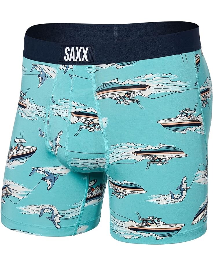 цена Боксеры SAXX UNDERWEAR Ultra, цвет Sharkski/Turquoise