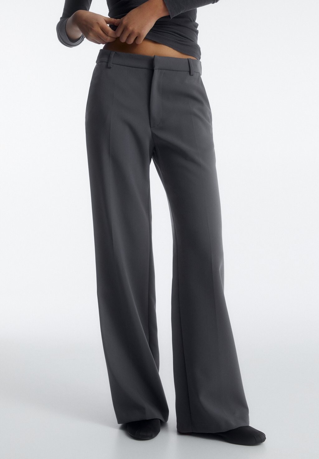 

Брюки из ткани STRAIGHT- SMART PULL&BEAR, цвет grey