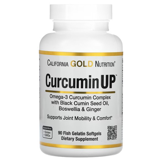 Пищевая добавка California Gold Nutrition Curcumin UP, 90 мягких желатиновых капсул комплекс куркумин up омега 3 california gold nutrition 90 капсул для суставов связок