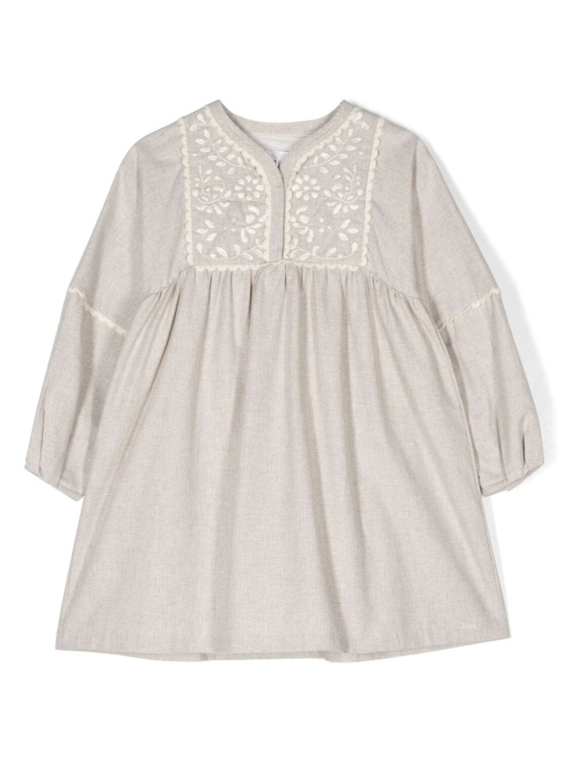

Chloé Kids платье с вышивкой, серый
