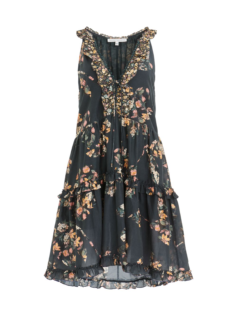 Мини-платье Cape Town Isabel из хлопка и шелка Secret Mission, черный цена и фото