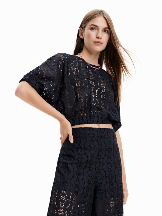 

Блуза свободного кроя Desigual, черный