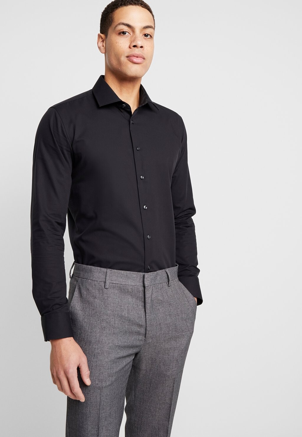 

Классическая рубашка Kent X-Slim Fit Contrast Seidensticker, черный