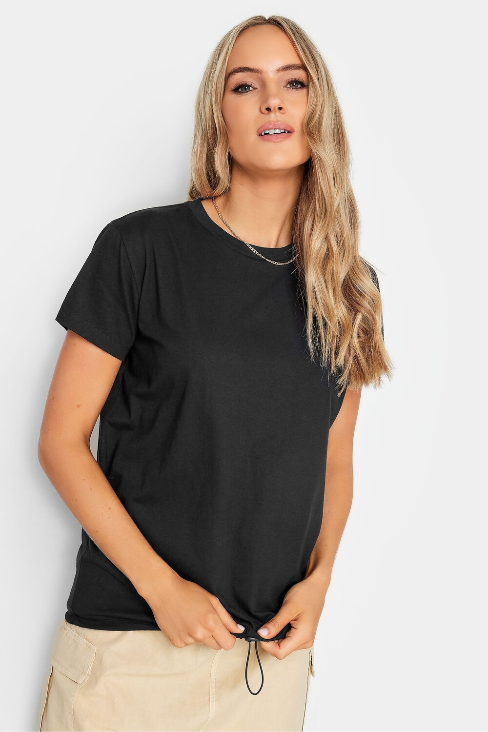 

Хлопковая футболка с завязками по краю Long Tall Sally, черный