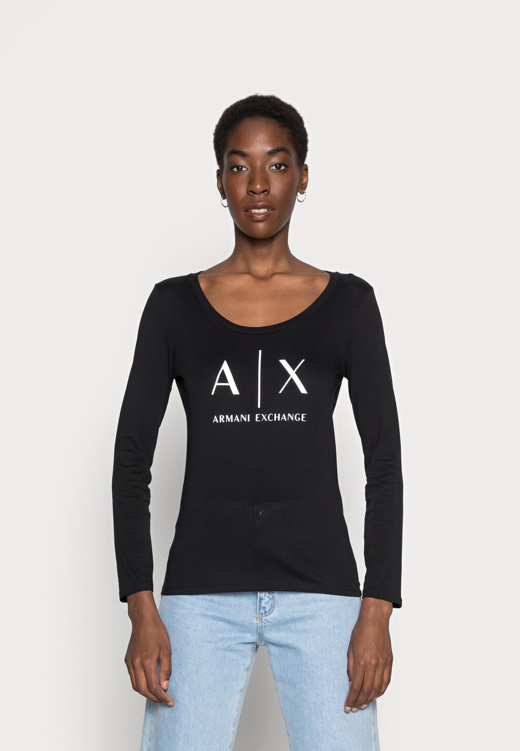 

Блузка с длинными рукавами Armani Exchange, черный