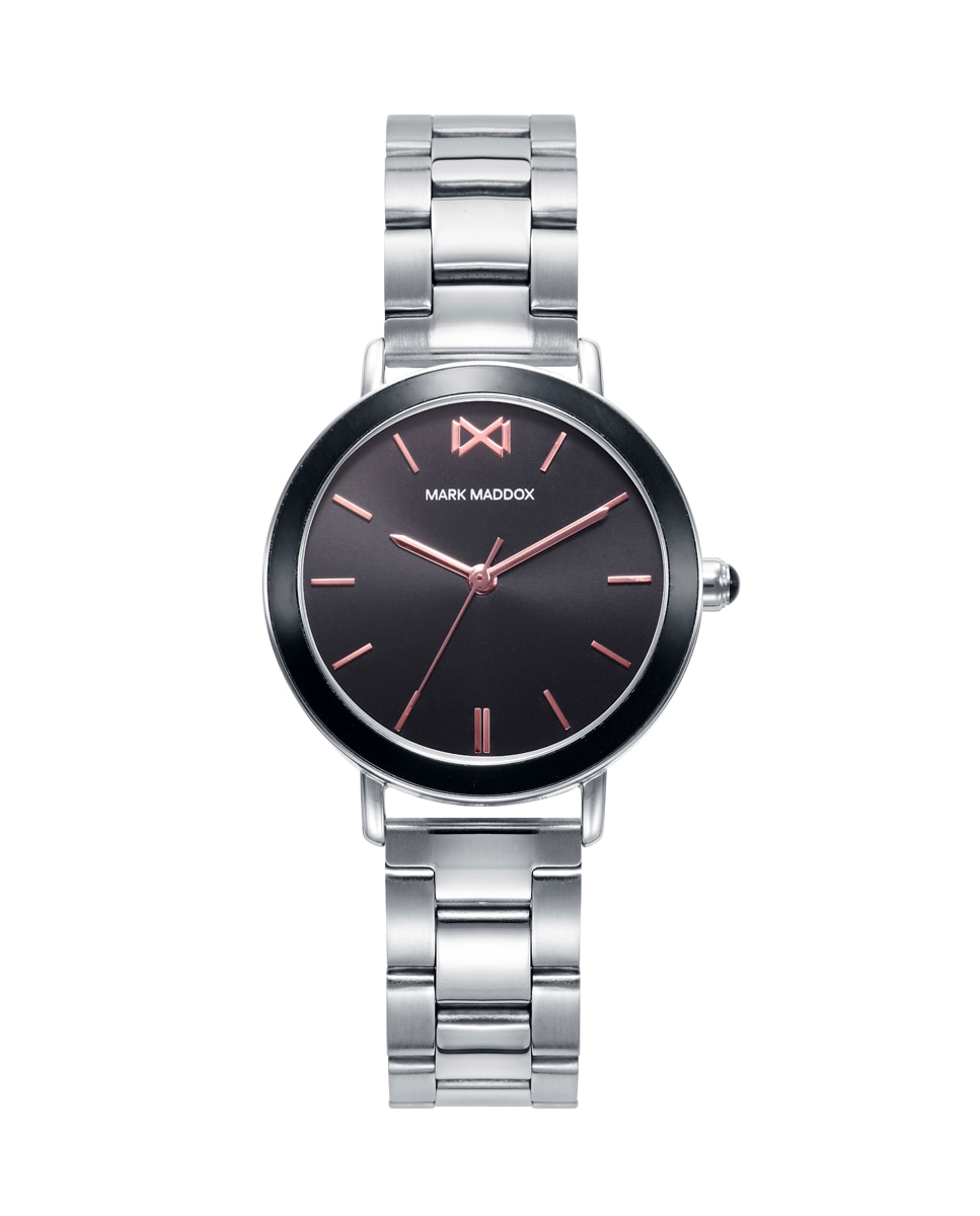 цена Женские стальные часы Shibuyam с черным циферблатом Mark Maddox, серебро