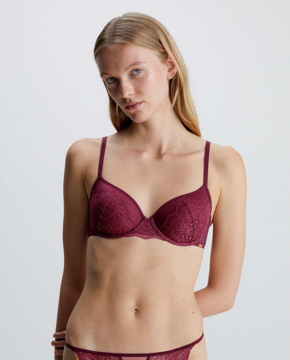 

Кружевной бюстгальтер с половиной чашки Calvin Klein, красный