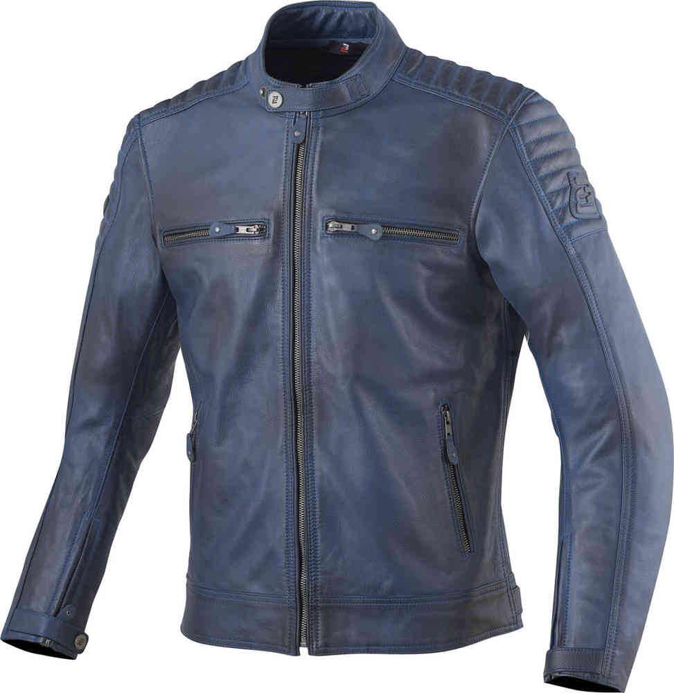 Мотоциклетная кожаная куртка Frisco Bogotto, синий модная брендовая мотоциклетная куртка в стиле хип хоп 2022 демисезонная свободная куртка мужская повседневная куртка с вышивкой и принтом