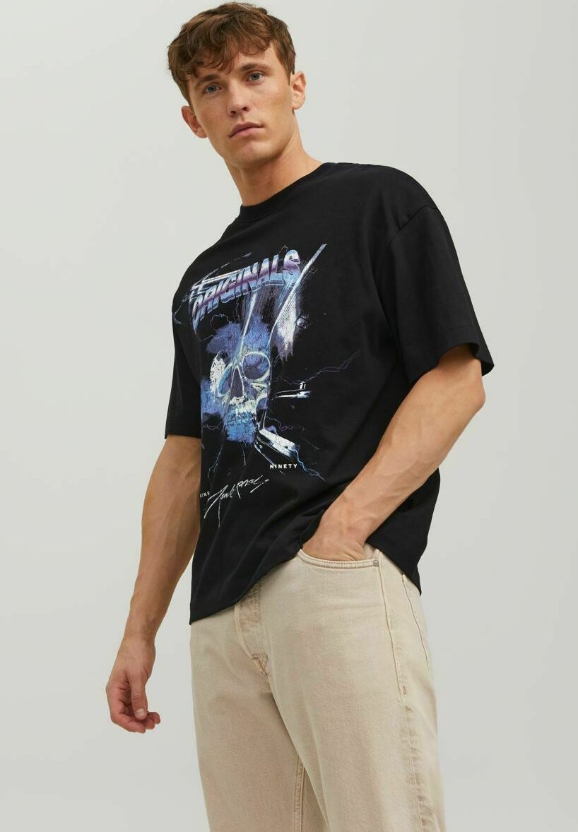 

Футболка с принтом Jack & Jones, черный