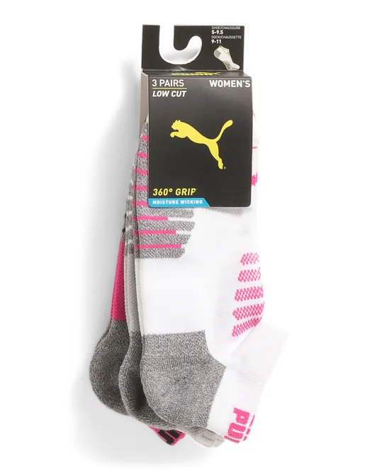 

3 шт. махровые низкие носки с язычком 360 Grip Puma, белый/розовый