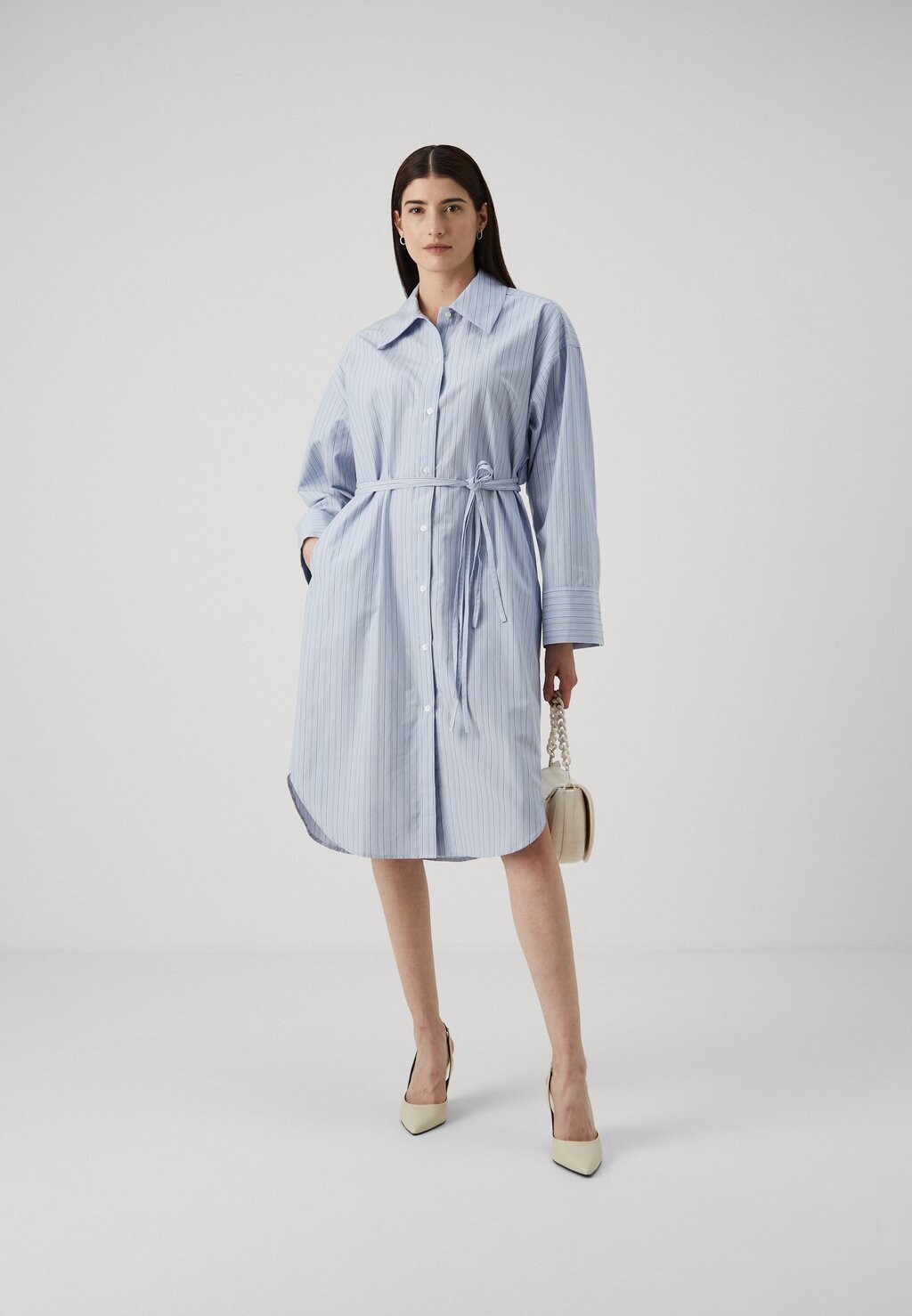 

Платье-рубашка Sacata Dress Samsøe Samsøe, бруннера синее