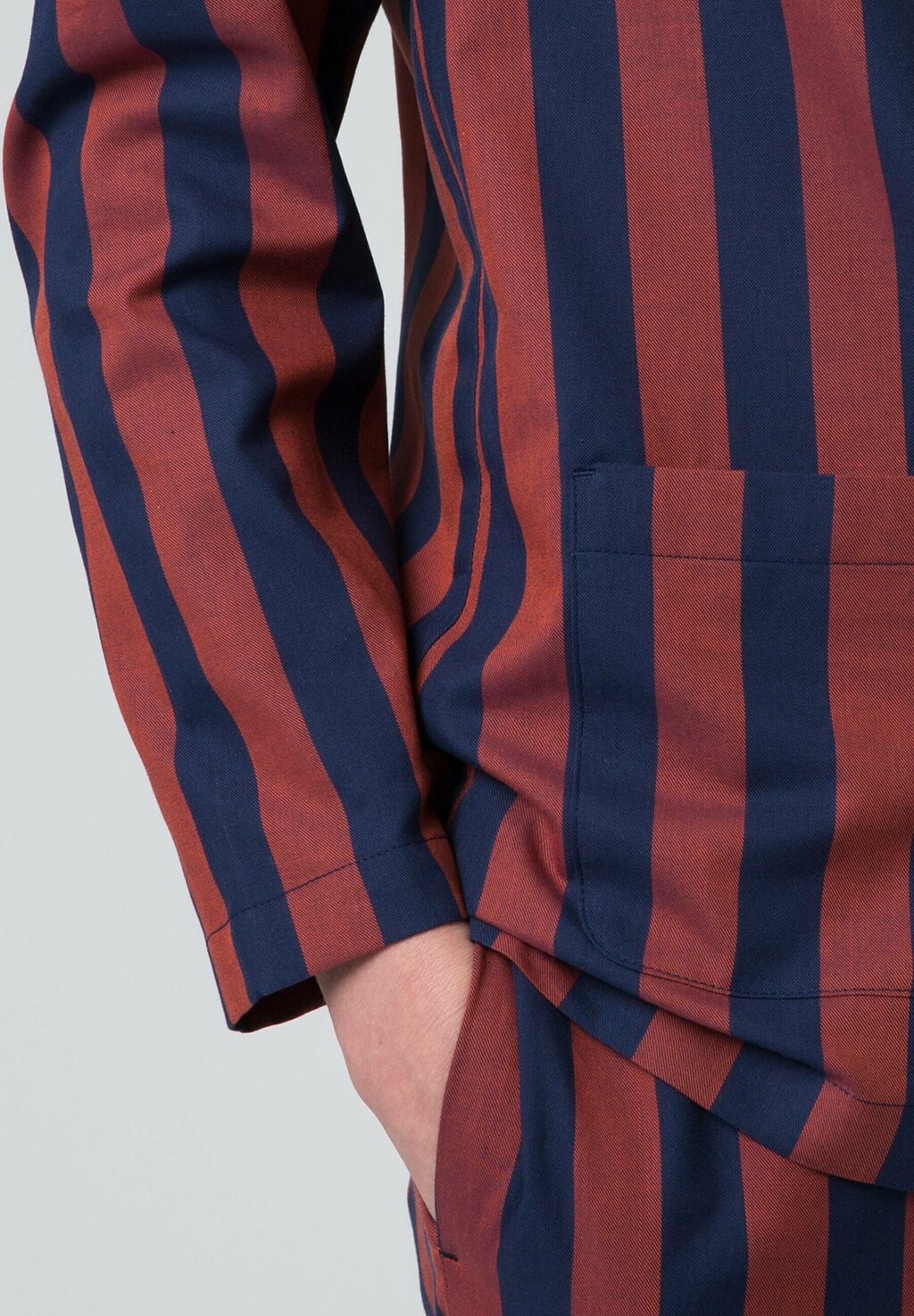 

Пижамный комплект UNO STRIPE BUTTON UP Nufferton, темно-красный