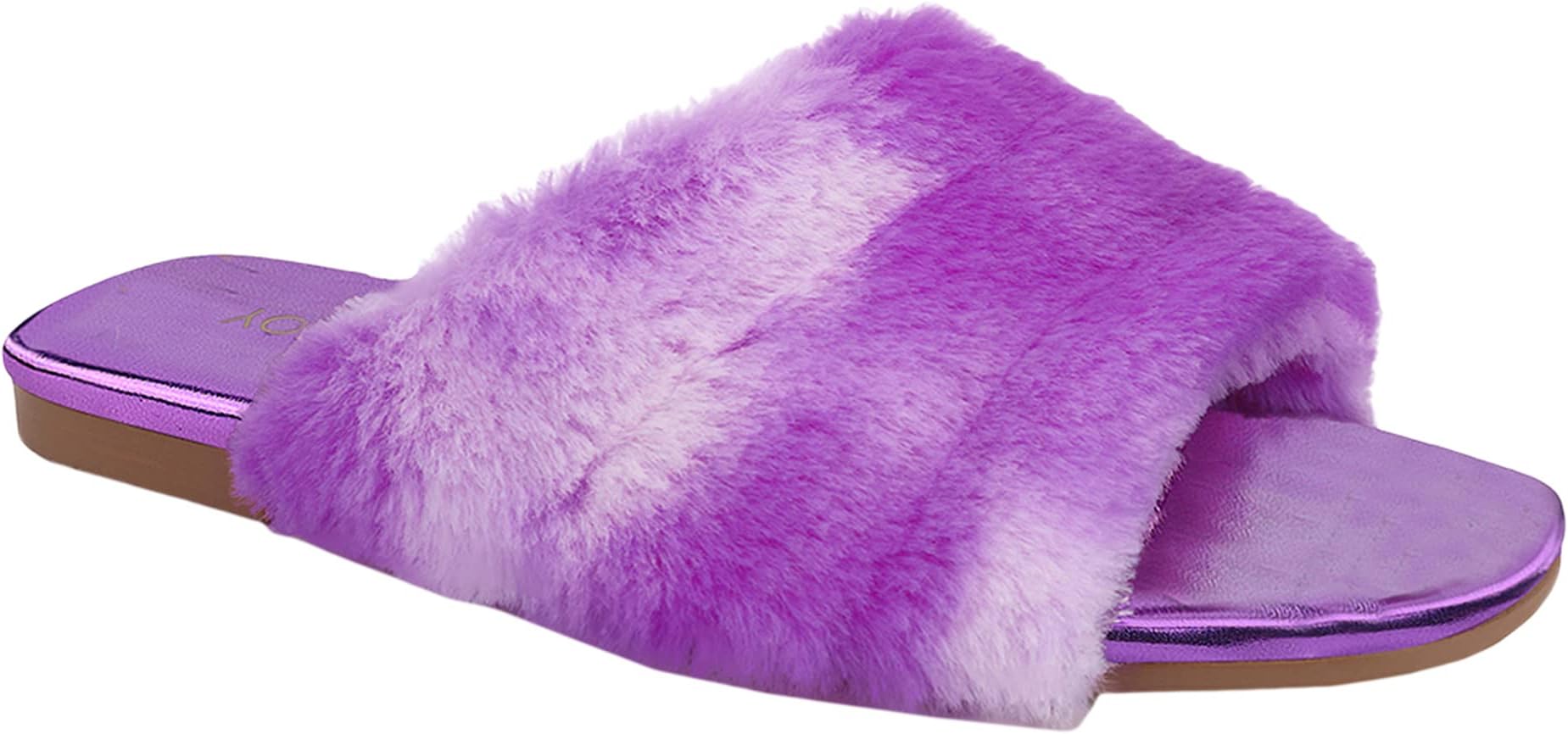 

Сандалии на плоской подошве Miss Nora Yosi Samra, цвет Purple Faux Fur