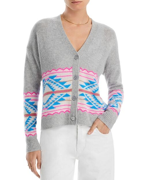 

Кашемировый кардиган Fair Isle AQUA, цвет Gray