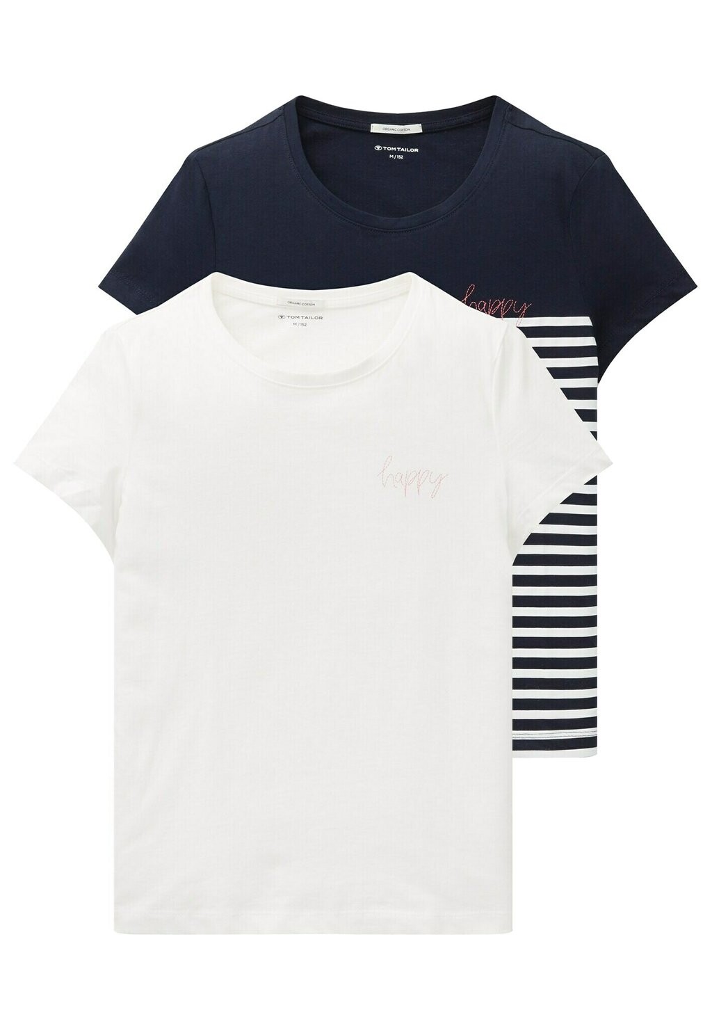 

футболка с принтом 2 Pack TOM TAILOR, цвет whisper white