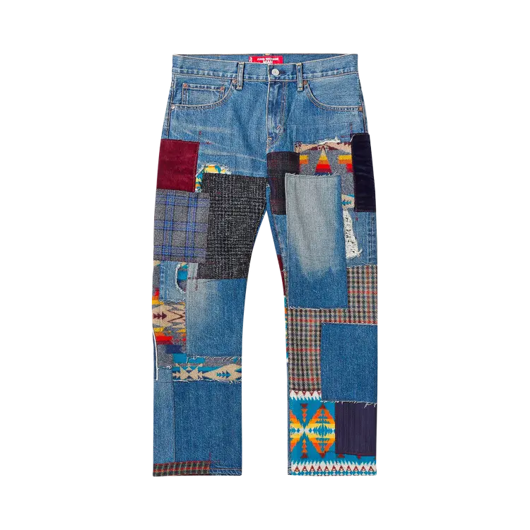 

Брюки Junya Watanabe MAN x Levi's Patchwork Denim 'Indigo', синий