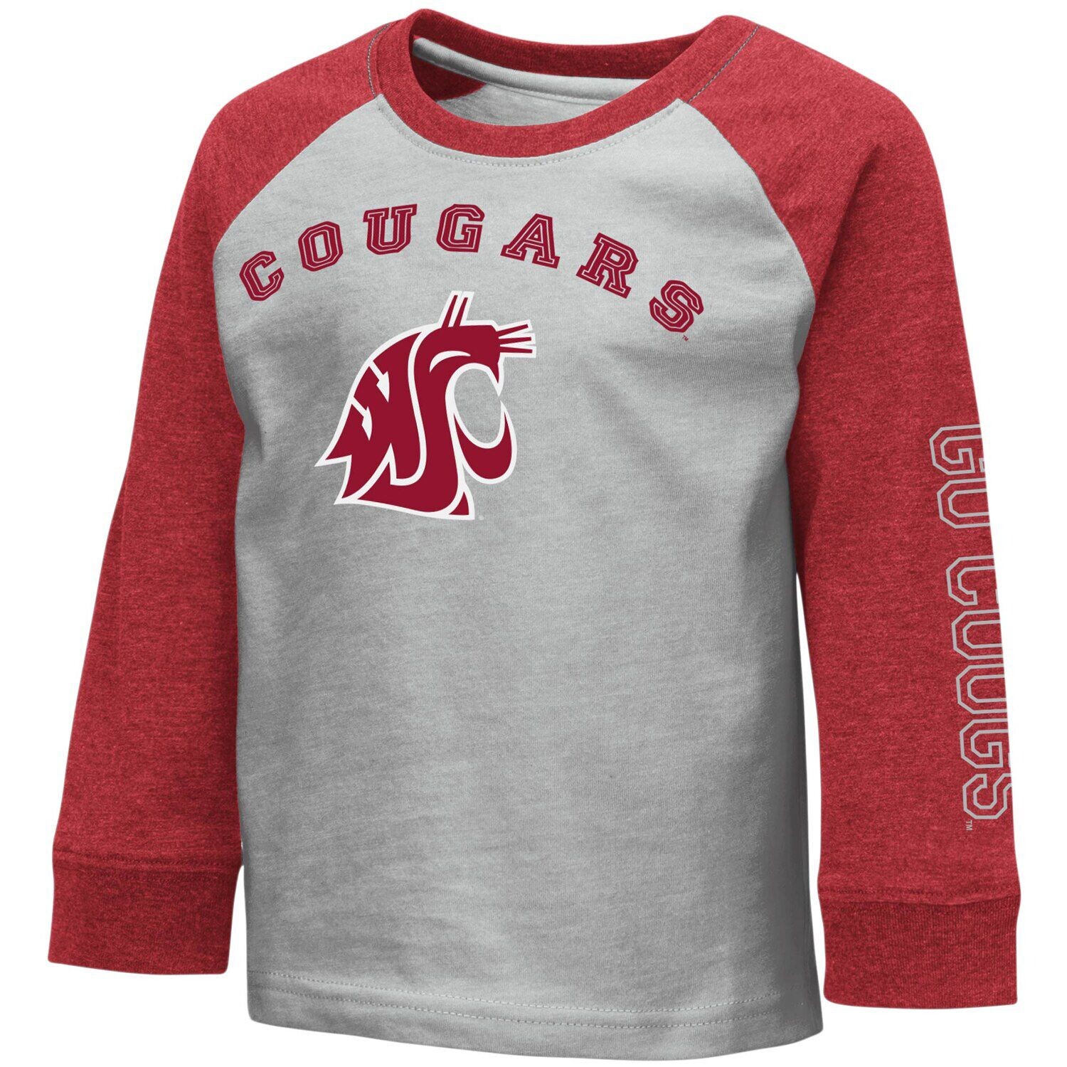 

Серая футболка с длинными рукавами реглан для малышей Colosseum Heathered Washington State Cougars Colosseum