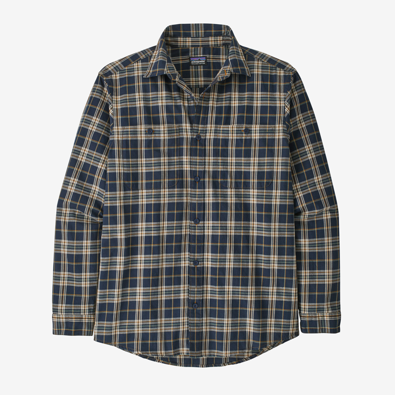 

Мужская рубашка из хлопка пима с длинными рукавами Patagonia, цвет Channels: New Navy