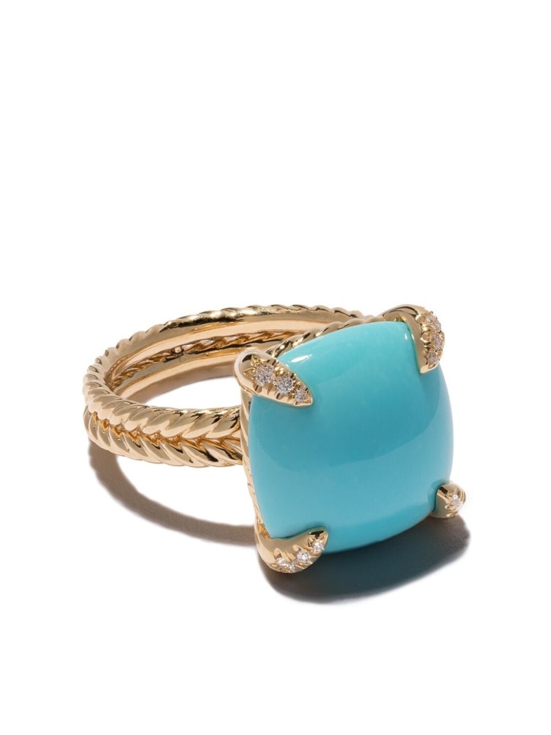 

Кольцо Châtelaine из желтого золота с бриллиантами и бирюзой David Yurman, золотой