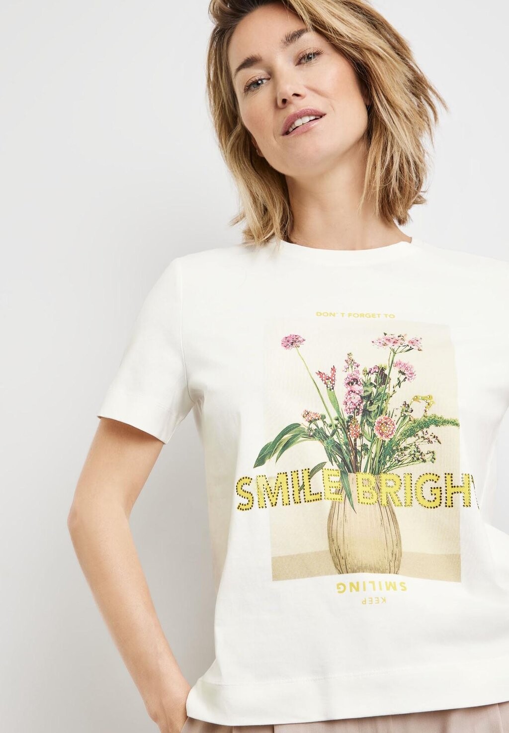 

Футболка с принтом 1/2 ARM MIT FRONT Gerry Weber, кремовый
