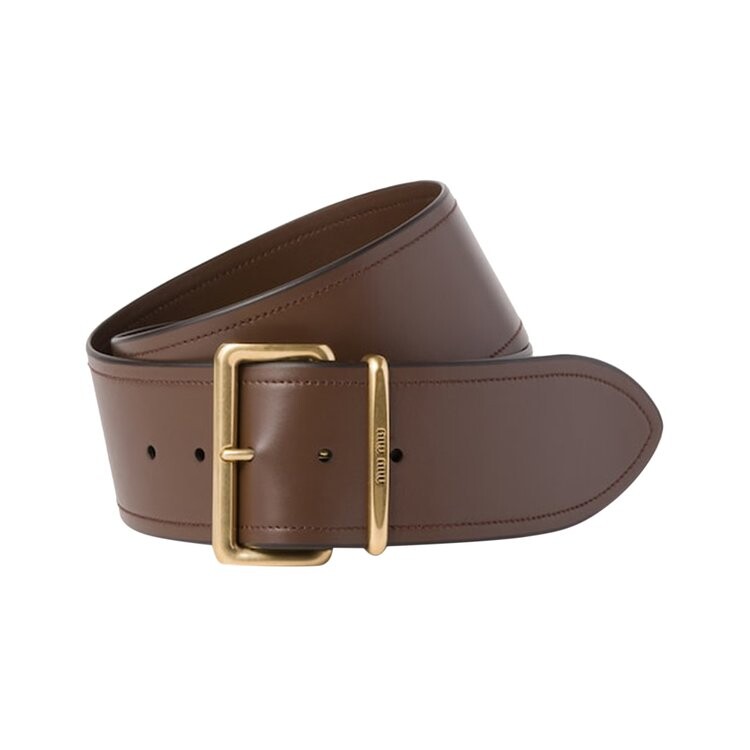 

Ремень Miu Miu Leather belt, цвет Sienna