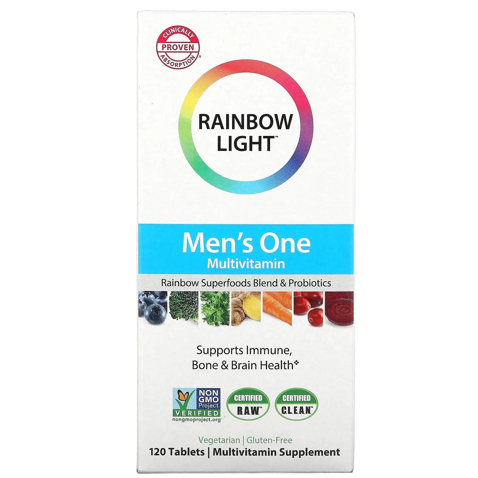Rainbow Light Men's One Multivitamin 120 Tablets 87mm triangular prism rainbow light with prism optical prisms glass physics teaching refracted light spectrum rainbow present