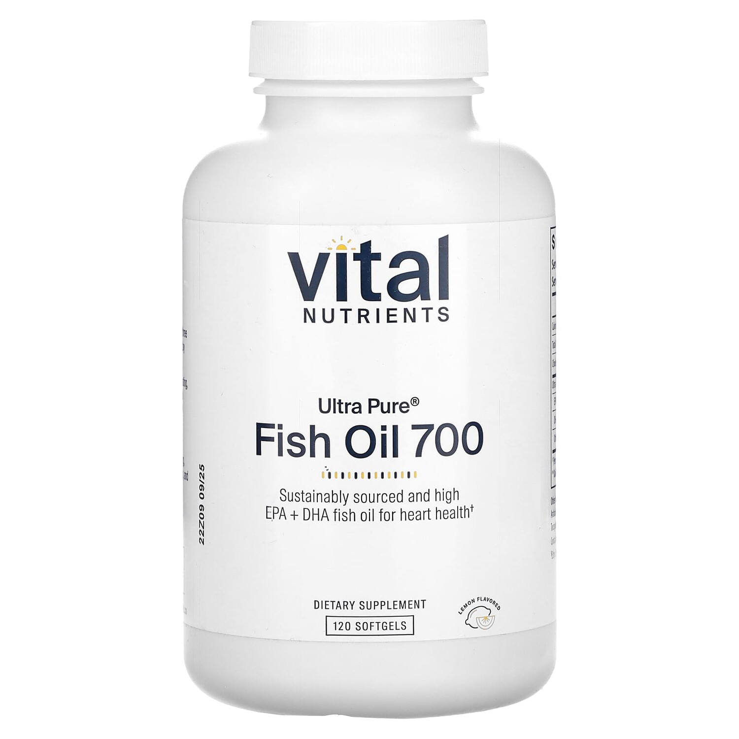 

Сверхчистый рыбий жир 700, лимон, 120 мягких капсул, Vital Nutrients