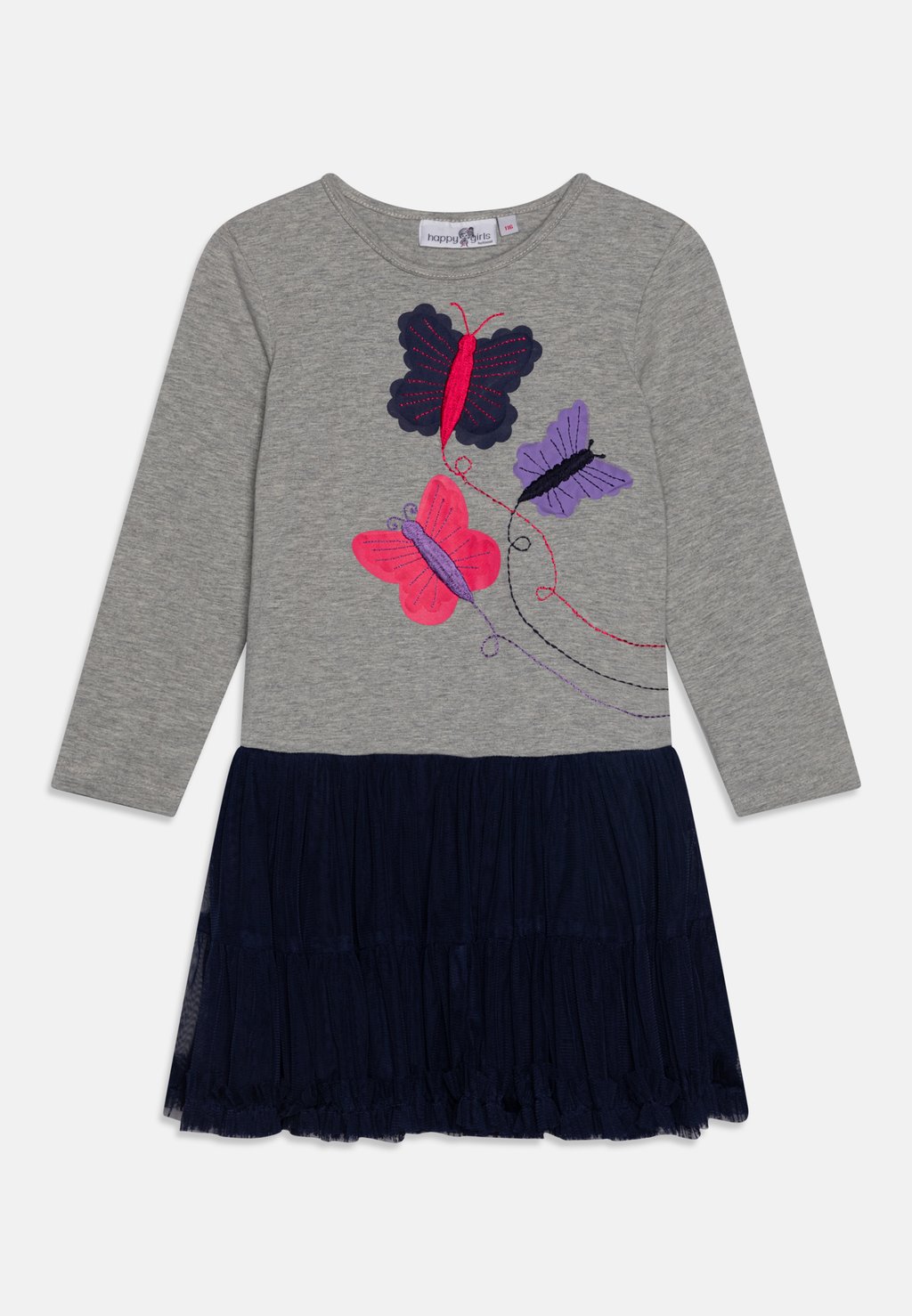 

Платье из джерси DRESS SKIRT AND BUTTERFLIES happy girls, цвет grey melange