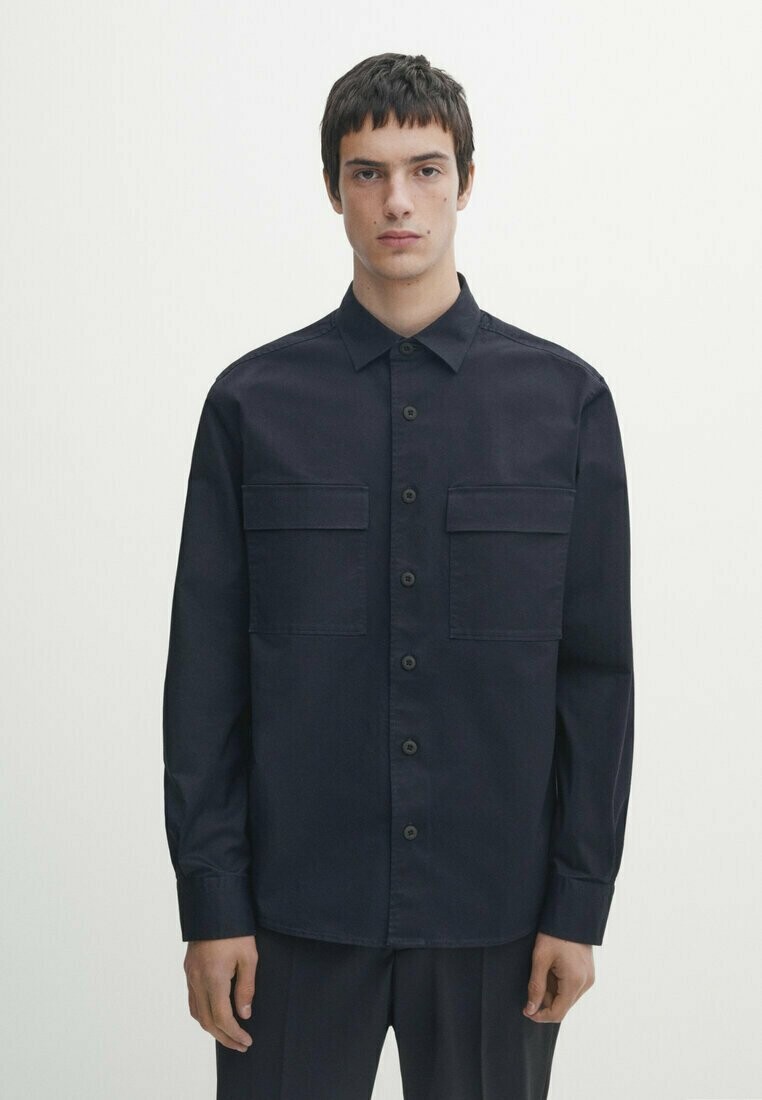 

Рубашка DOUBLE- OVERSHIRT Massimo Dutti, цвет mottled dark blue