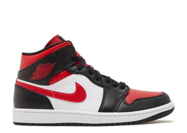 

Кроссовки AIR JORDAN 1 MID 'BRED TOE', черный