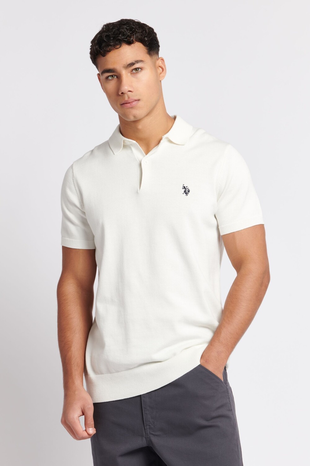 

Мужская трикотажная рубашка-поло U.S. Polo Assn, белый