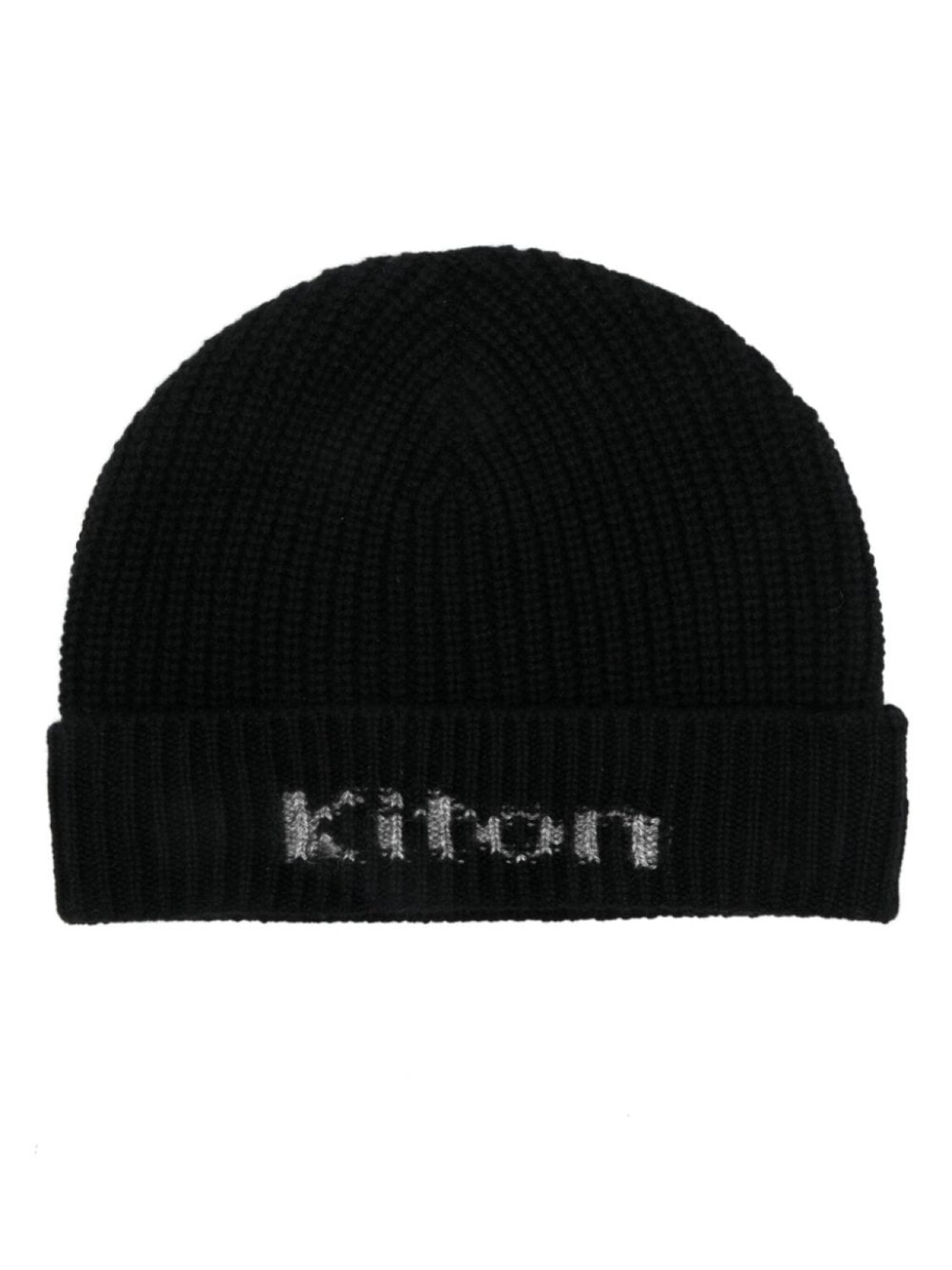 

Шапка-бини с жаккардовым принтом и логотипом Kiton, черный