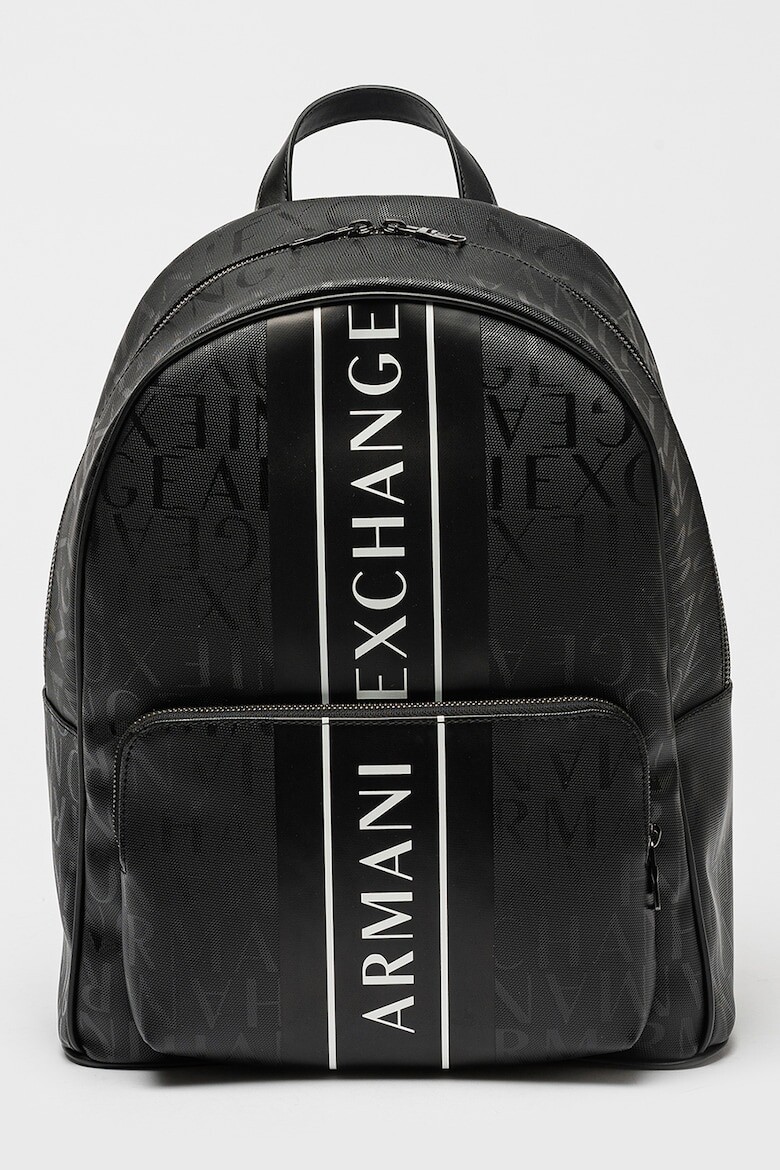 

Рюкзак с логотипом и передним карманом на молнии Armani Exchange, черный