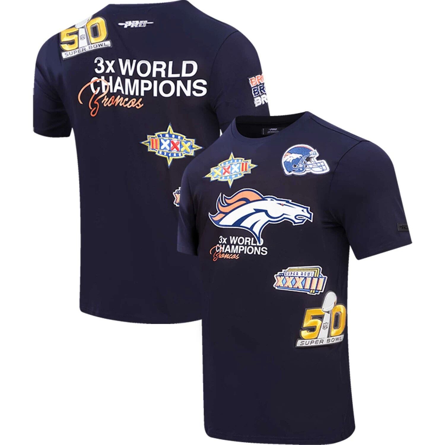 

Мужская темно-синяя футболка Pro Standard Denver Broncos Championship, Синий