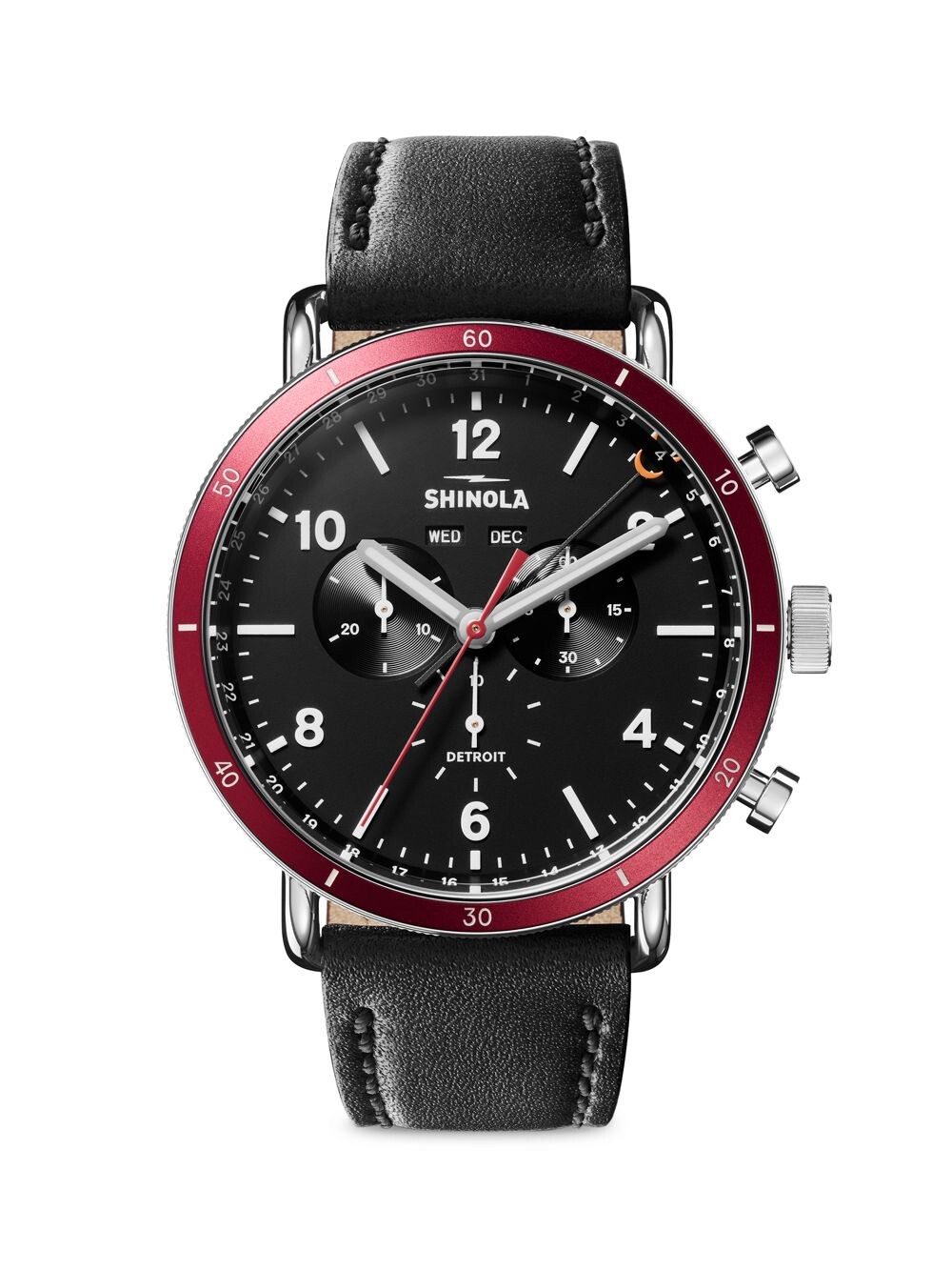 

Часы Canfield Automatic Chrono Calendar с кожаным ремешком Shinola, черный